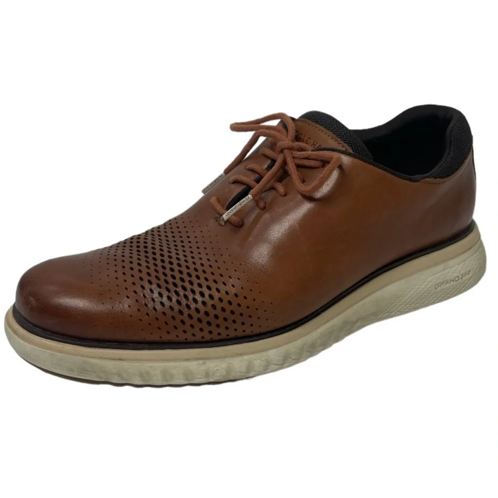 Cole Haan Brown Leather Sneakers Oxford Dress Shoes Zero Grand 360 Mens Size 9